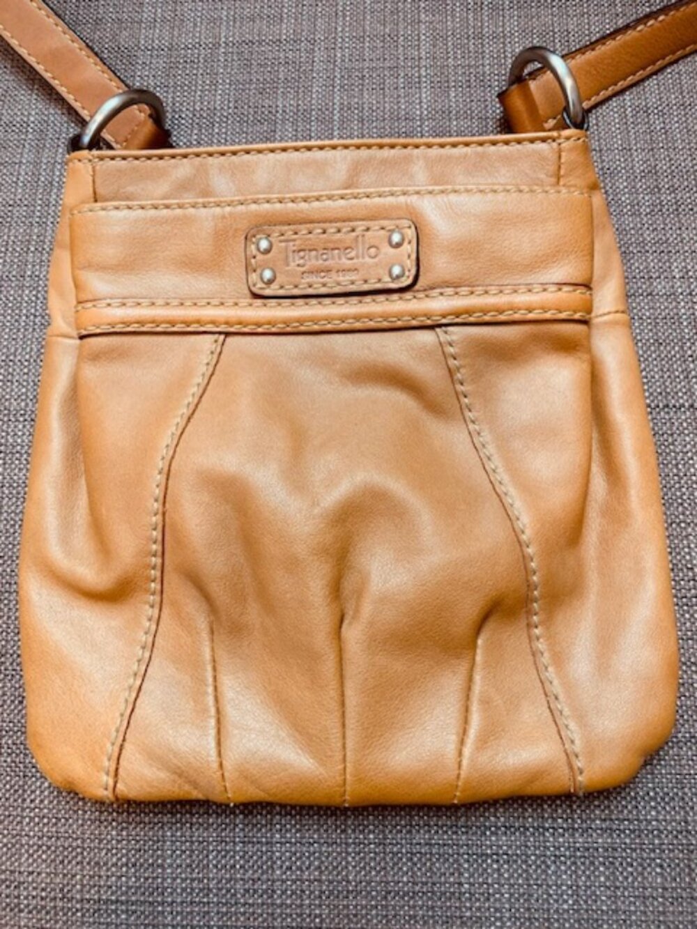 Tignanello Soft Leather Crossbody Brownish Tan Shoulder Purse
